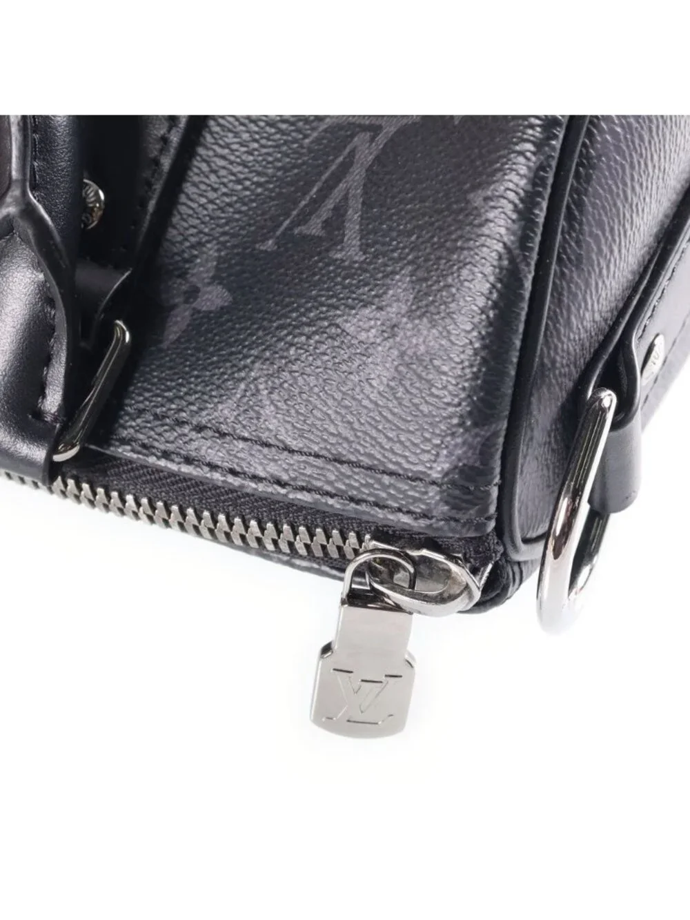 Louis Vuitton Monogram Eclipse Citykeepall 2-Way Shoulder Bag Black Leather